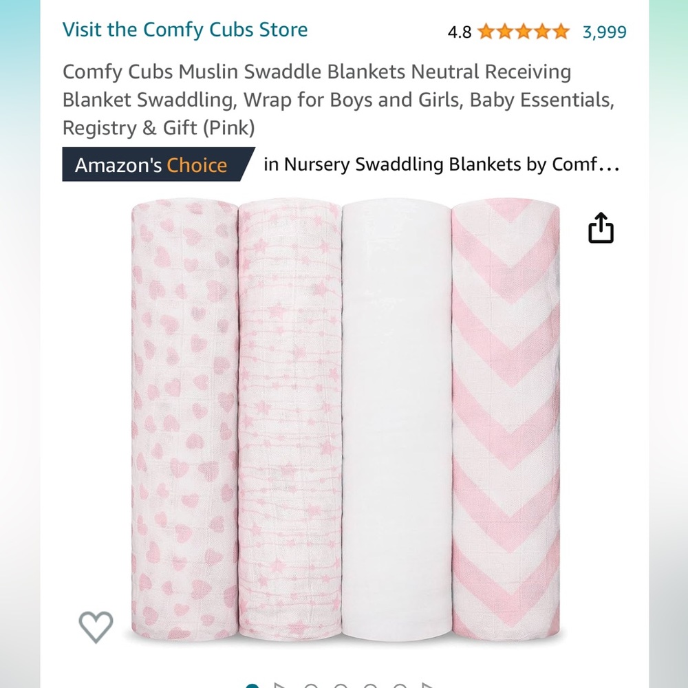 Comfy Cubs Swaddles - pink 4 pack